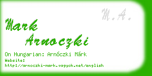 mark arnoczki business card